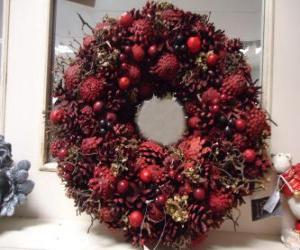 Puzzle Χριστούγεννα στεφάνι με κόκκινα φρούτα